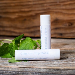 Organic Lip Balm, 2 pack, Natural Lip Balm, Lip Balm Tubes, Lip Balm Favors, Adult Stocking Stuffers, Beeswax Lip Balm