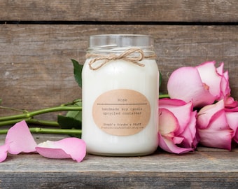 Rose Candle, Rose Soy Candle, Rose Soy Wax Candle, Soy Candle, Scented Candle, Unique Candles, Romantic Gift, Mothers Day Gift, Gift For Mom