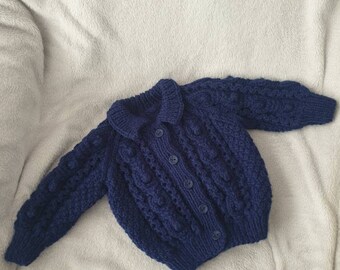 Baby Girl Cardigan, Blue Cardigan, 6 - 9 months, Cardigan, Knitted Cardigan, Baby Girl, Baby Gift