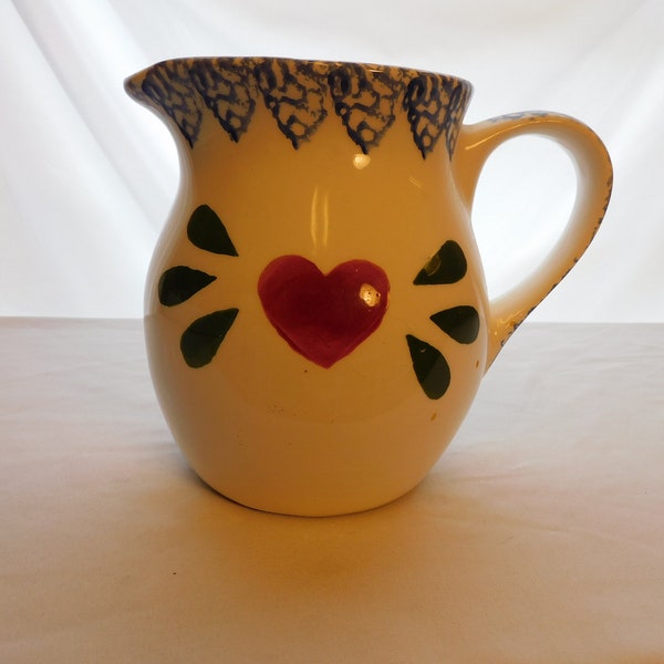 Blue Spongeware Pitcher Etsy