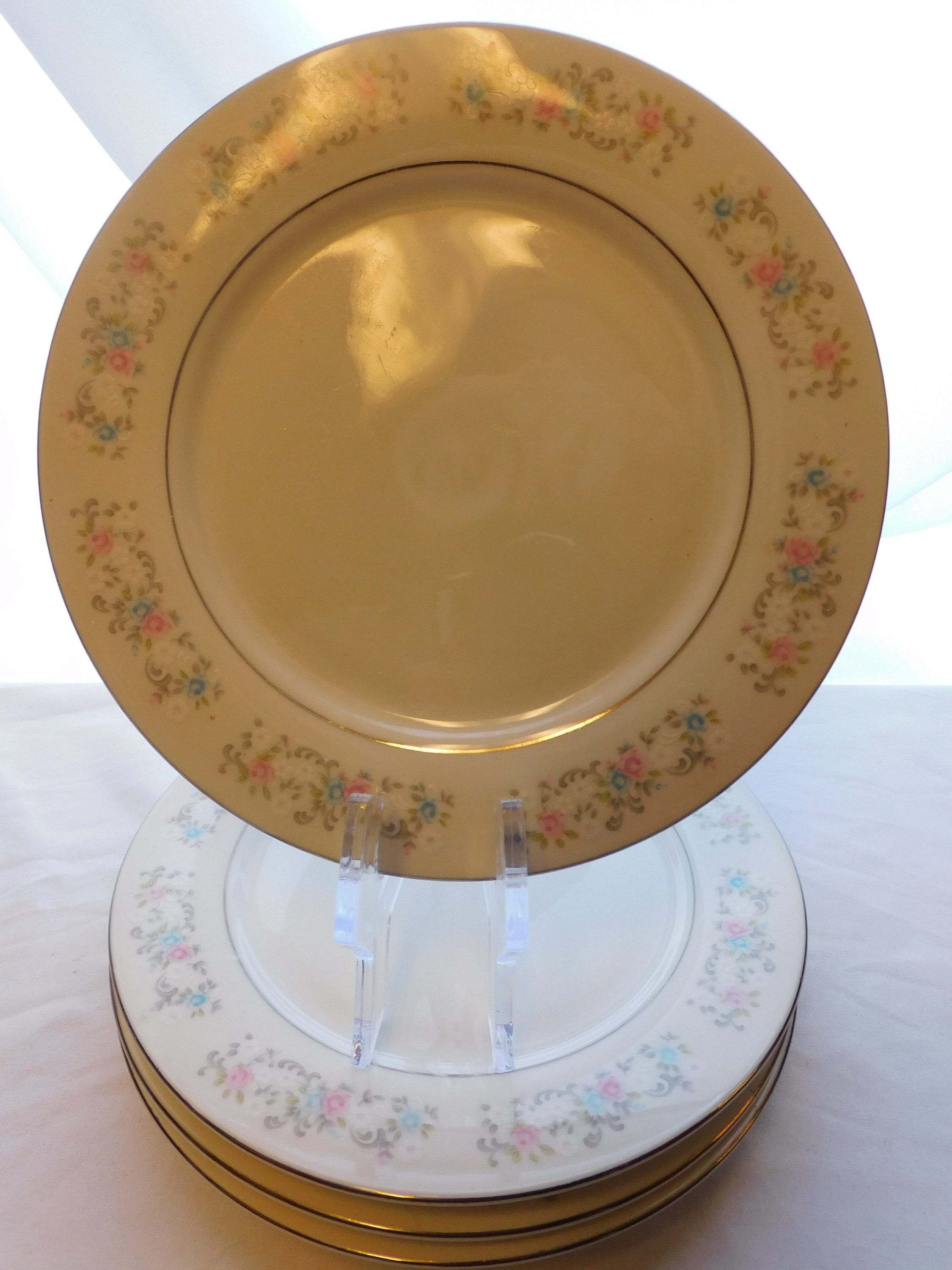 4 Dynasty Fine China Salad Plates RAPTURE Pattern Set Beautiful 75/8