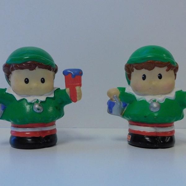 1 Fisher Price Little People Christmas Village Santa's Helper Elf Green Shirt