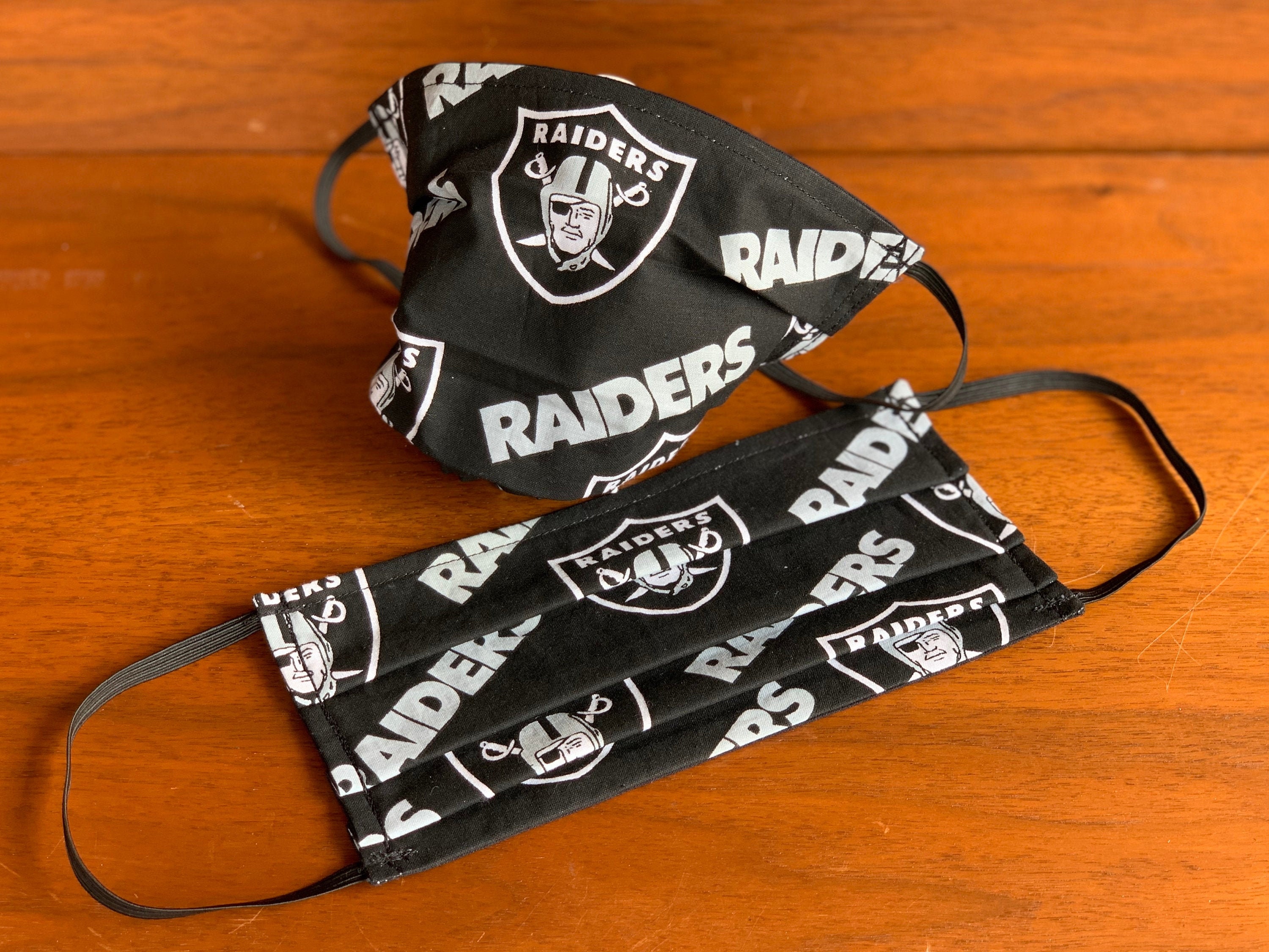 Raiders Face Mask Black Raiders Football Print Etsy