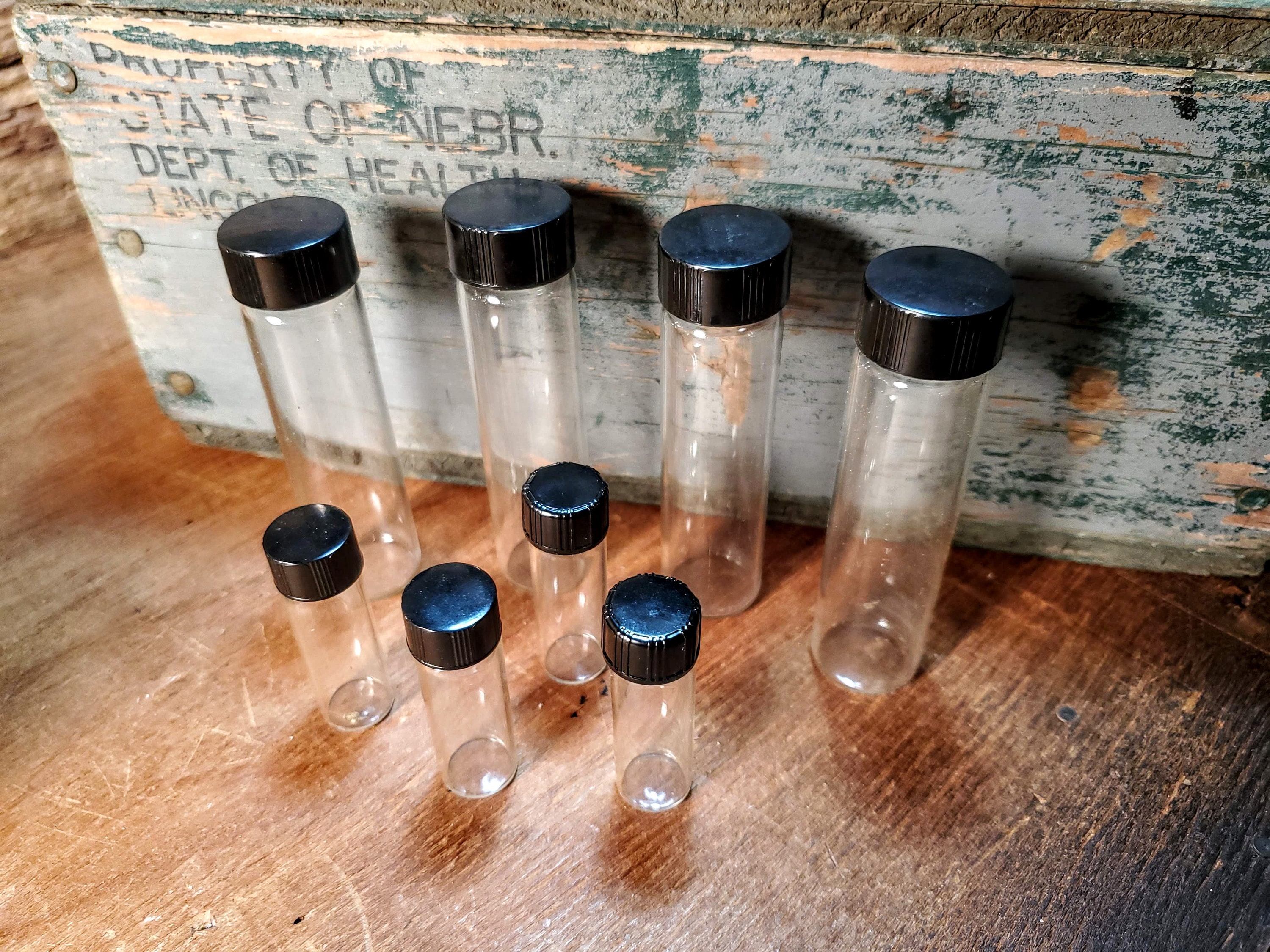 Lot of 8 Glass Specimen Tube Containers / 4 Small and 4 Large Etsy