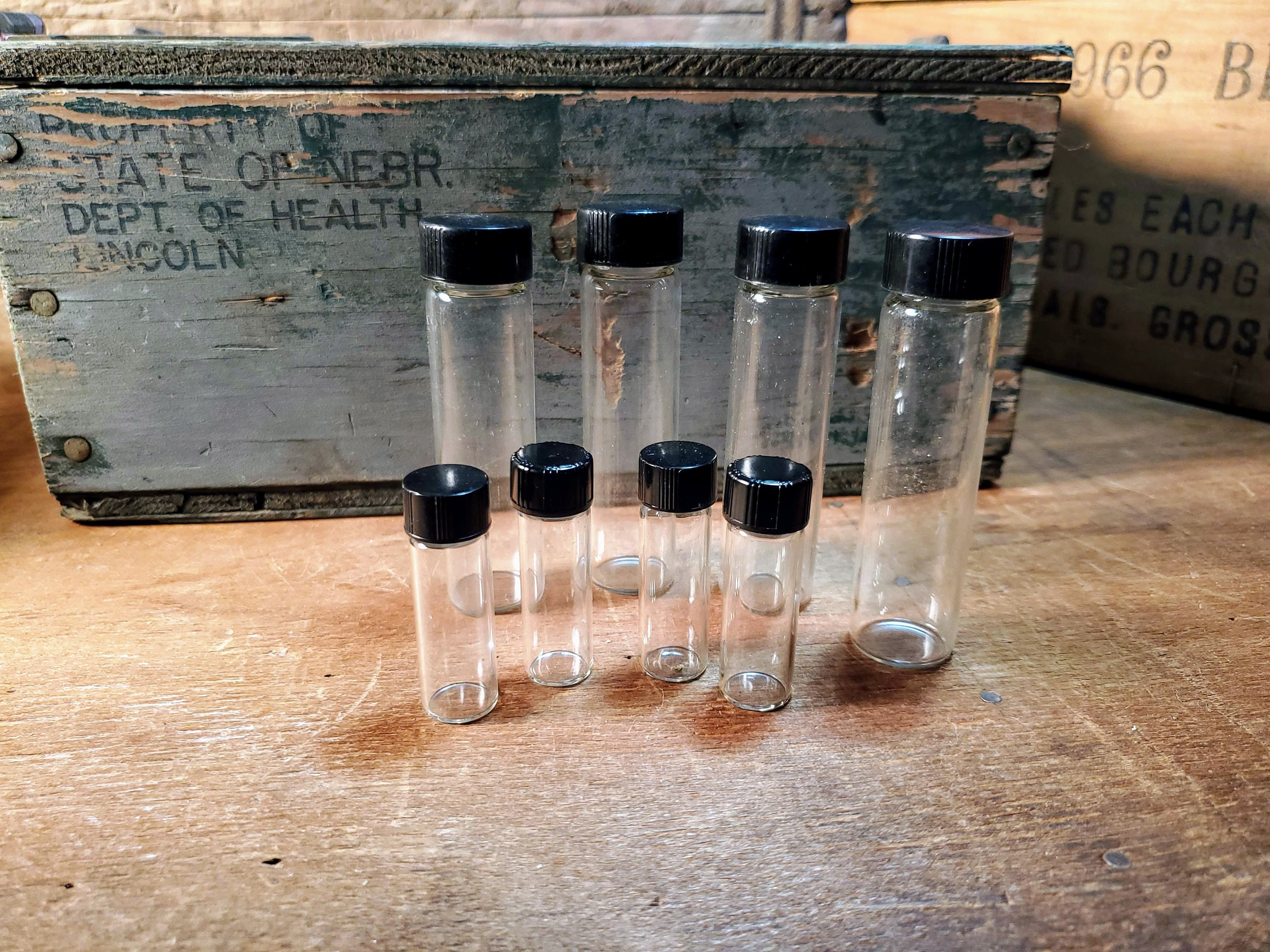 Lot of 8 Glass Specimen Tube Containers / 4 Small and 4 Large Etsy
