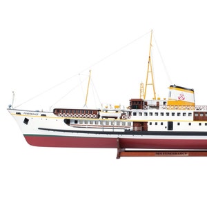 FENERBAHCE - Klasyczny statek promowy Istanbul Bosphorus, ręcznie robiony, drewniany model statku