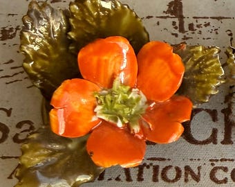 Vintage Adderley Bone China Orange Flower Place Card (1)