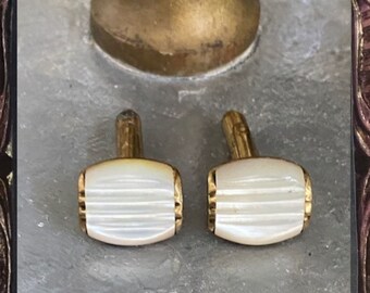 Vintage White & Goldtone Cufflinks