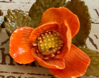 Vintage Adderley Bone China Orange Floral Place Card (1)