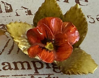 Vintage Adderley Bone China Red Flower Place Card (1)