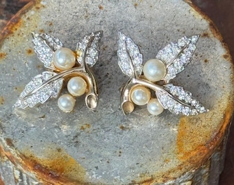 Vintage Estate Marcel Boucher LeC Clip Floral Earrings
