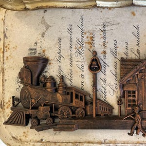 Vintage Coppercraft-muurplaat in Spring Valley-treinstation