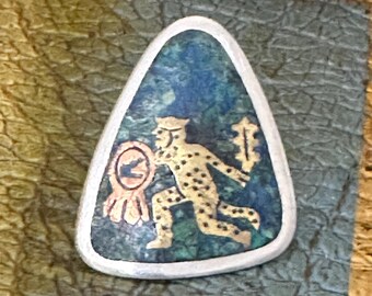 Vintage Estate Sterling Myan Warrier Pin & Pendent