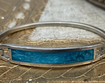 Vintage Estate Alpaca Mexico Turquoise Color Bracelet