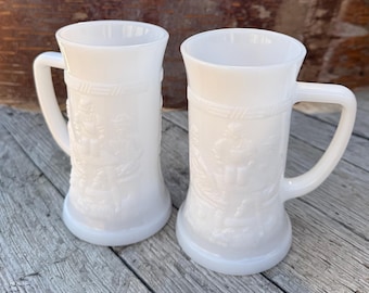 Juego de 2 jarras de vidrio opalino vintage de Federal Glass