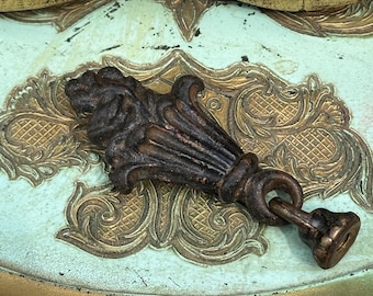 Vintage Black Iron Chandelier Finial