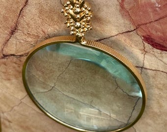Vintage Estate Accessocraft NYC Magnifying Looking Glass Pendant