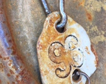 Vintage Aluminum Keychain with Vintage Metal 26 Tag