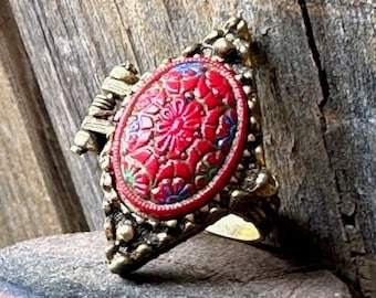 Vintage Adjustable Perfume Ring
