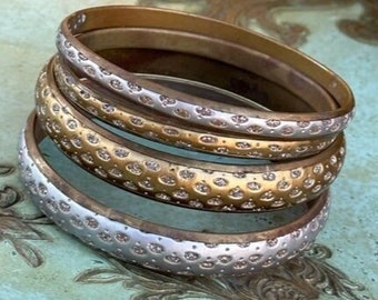 Vintage Florentine? Wood Bangles (4)
