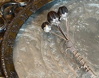 Vintage Silver & Black Pin