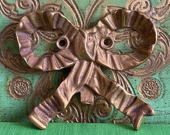 Vintage Brass  Bow Wall Hook