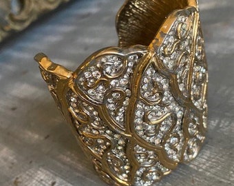 Cuff Bracelet with Rhinestones by Maresko