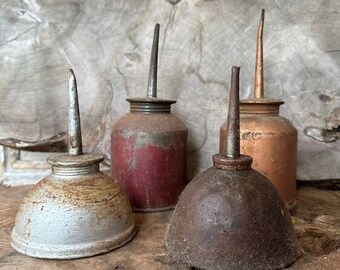 Vintage Rusty Oils Cans (Four)