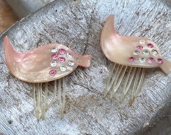 Pale Pink Mini Hair Combs