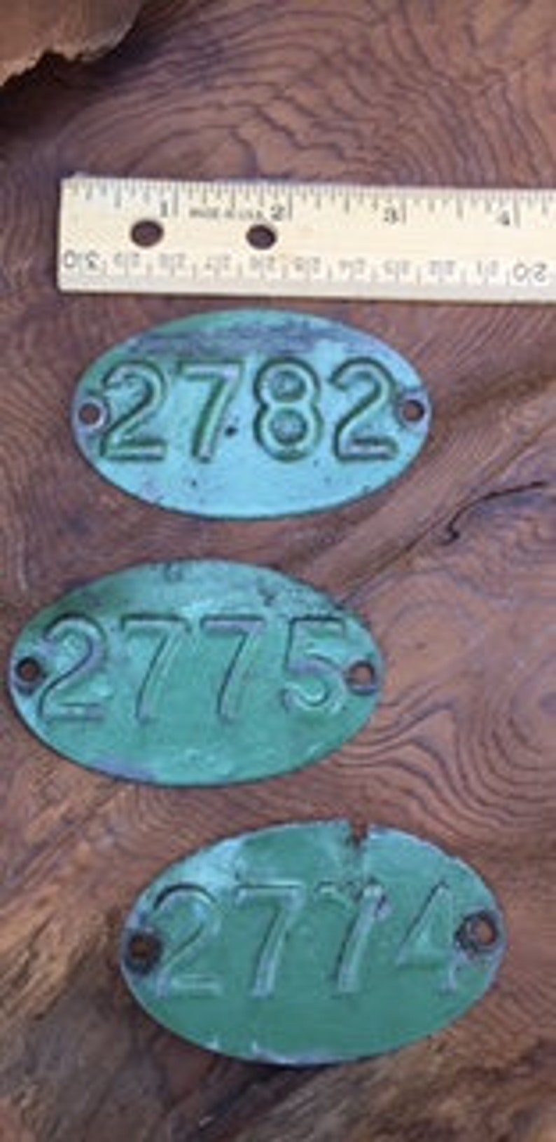Vintage Metal Numbered Tags 3