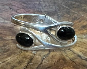 Vintage Estate Sigi Peneda Modernist Onyx Bracelet Sterling Mexico
