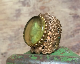 Vintage Brass Adjustable Costume Ring