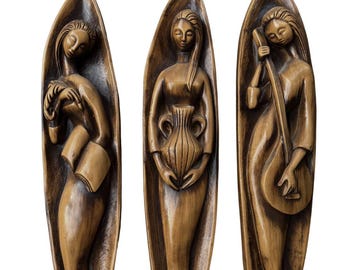 Vintage Chalkware Plaques by Favorware, Canada.  Set of Three