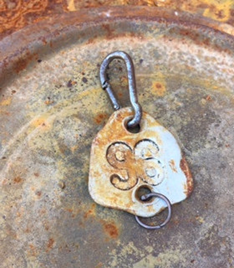 Vintage Aluminum Keychain with Vintage Metal 26 Tag