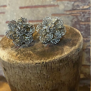 Vintage Silver Tone Filigree Screw Back Earrings