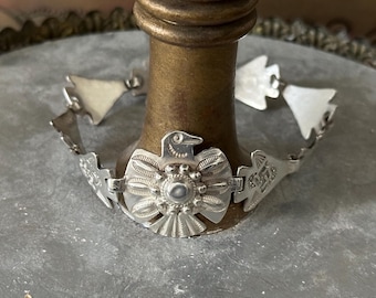 Vintage Estate Eagle Arrow Stamped Link Bracelet