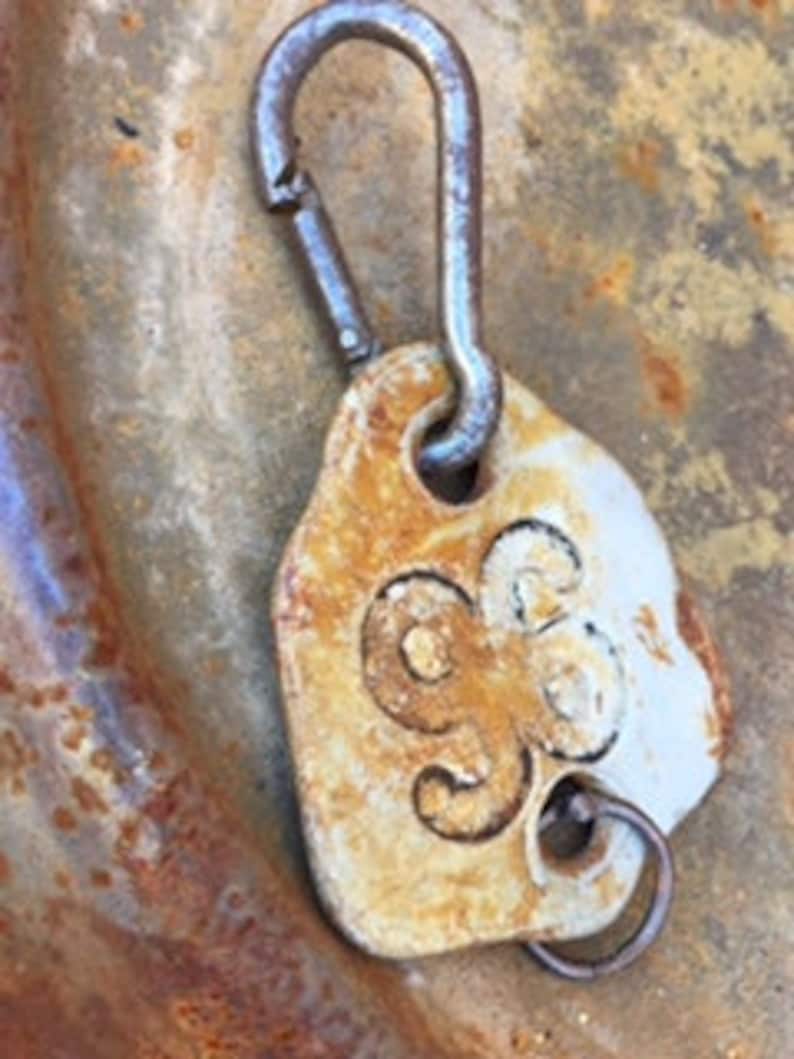 Vintage Aluminum Keychain with Vintage Metal 26 Tag