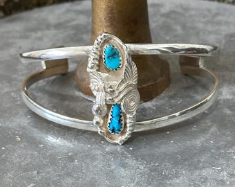 Vintage Estate Sterling & Turquoise Bracelet