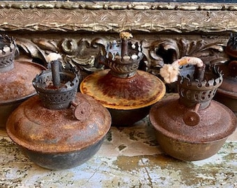 Vintage 1950's Kelly Nursery Metal Oil Lamp Bases (1)