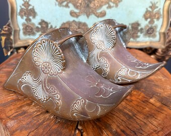 Antique Brass Conquistador Stirrups Set,  17-18th Century in lovely condition