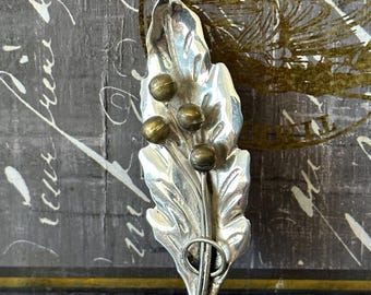 Vintage Estate Holly Leaf & Berry Brooch Mexico 925 Sterling
