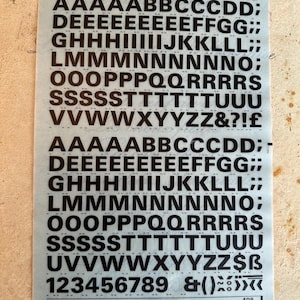 Vintage Letraset 1 sheet