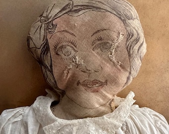 Very Vintage Cloth Printed Doll