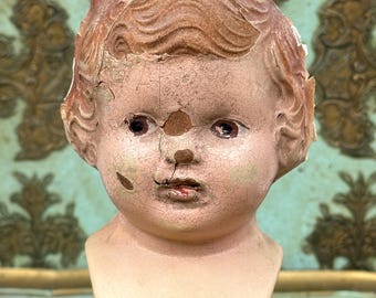 Vintage Plaster Doll Head