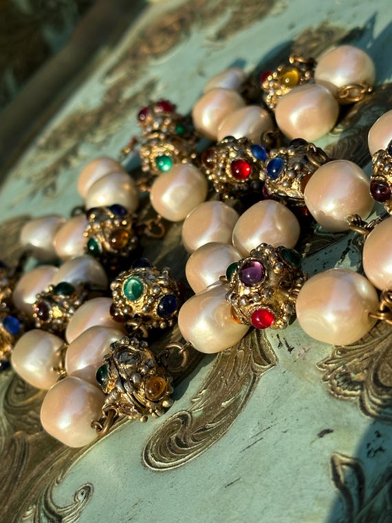 CHANEL Byzantine Gripoix Long Necklace 1940's - Etsy