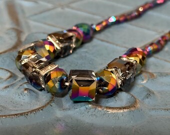 Vintage Aurora Borealis Necklace Beautiful Blues
