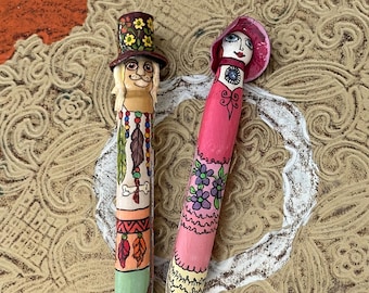 Vintage Clothespin Worry Doll Art (2)