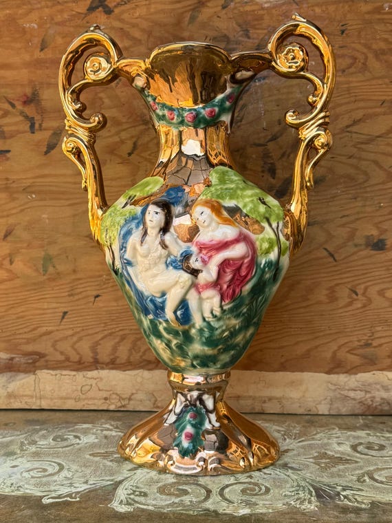 Large Italian Gold Rococo Style Vase & Pot - Etsy