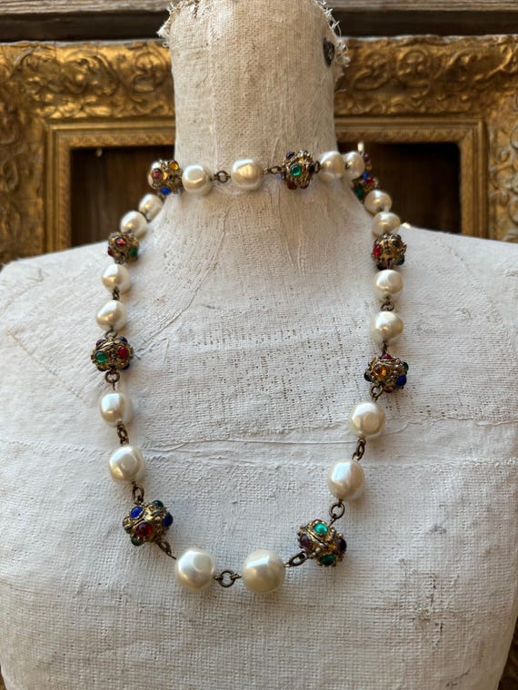CHANEL Byzantine Gripoix Long Necklace 1940's - Etsy