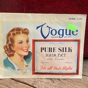 Vintage Vogue Pure Silk Hair Nets with Elastic NOS